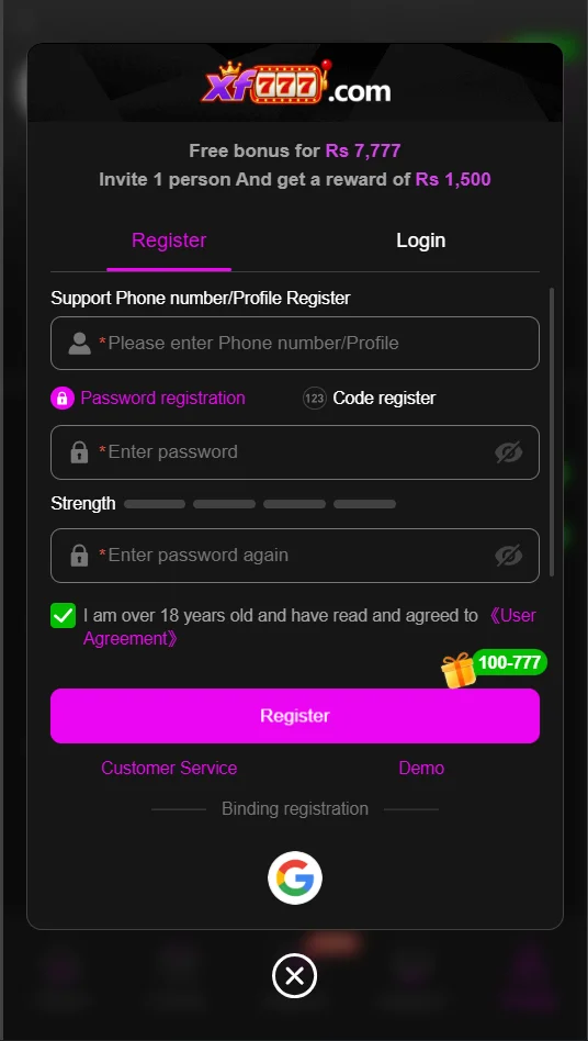 xf777 login